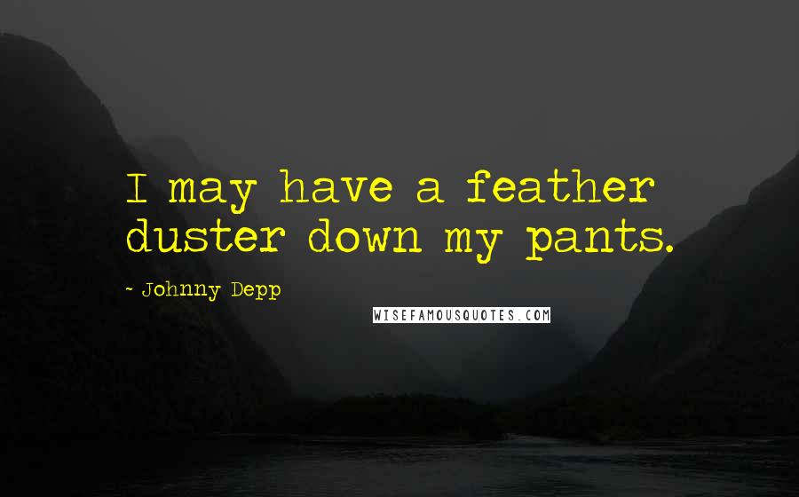 Johnny Depp Quotes: I may have a feather duster down my pants.
