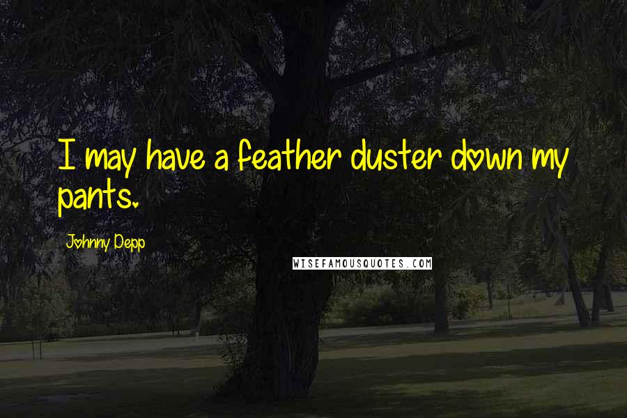 Johnny Depp Quotes: I may have a feather duster down my pants.