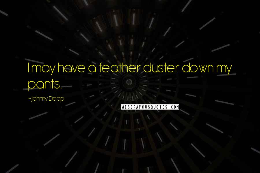 Johnny Depp Quotes: I may have a feather duster down my pants.