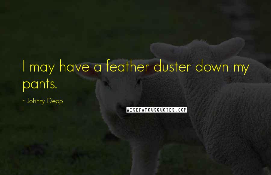 Johnny Depp Quotes: I may have a feather duster down my pants.