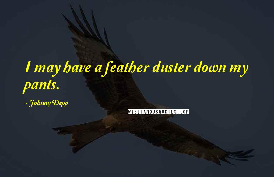 Johnny Depp Quotes: I may have a feather duster down my pants.