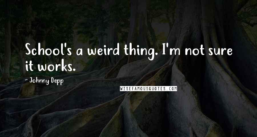 Johnny Depp Quotes: School's a weird thing. I'm not sure it works.