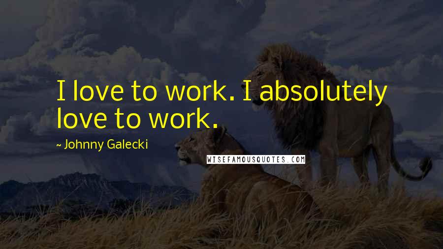 Johnny Galecki Quotes: I love to work. I absolutely love to work.