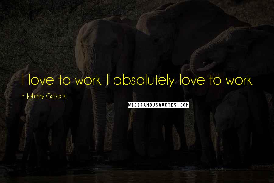 Johnny Galecki Quotes: I love to work. I absolutely love to work.