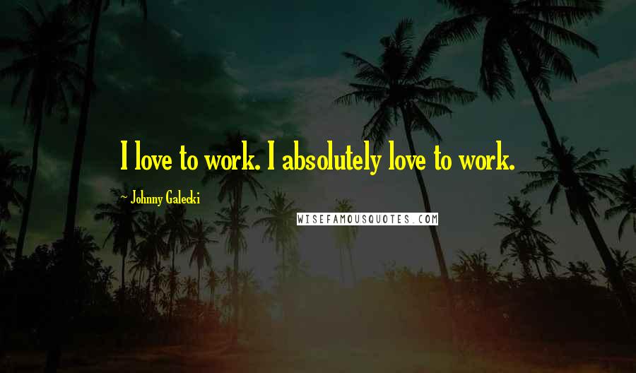 Johnny Galecki Quotes: I love to work. I absolutely love to work.