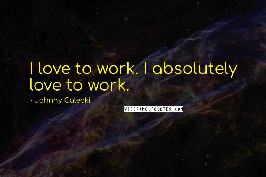 Johnny Galecki Quotes: I love to work. I absolutely love to work.