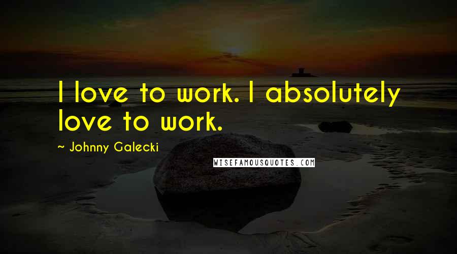 Johnny Galecki Quotes: I love to work. I absolutely love to work.