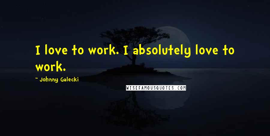 Johnny Galecki Quotes: I love to work. I absolutely love to work.