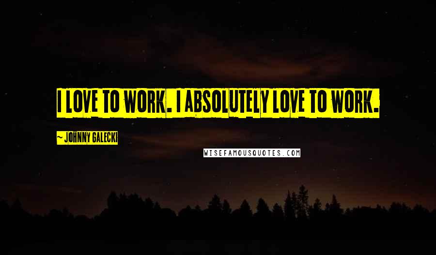 Johnny Galecki Quotes: I love to work. I absolutely love to work.