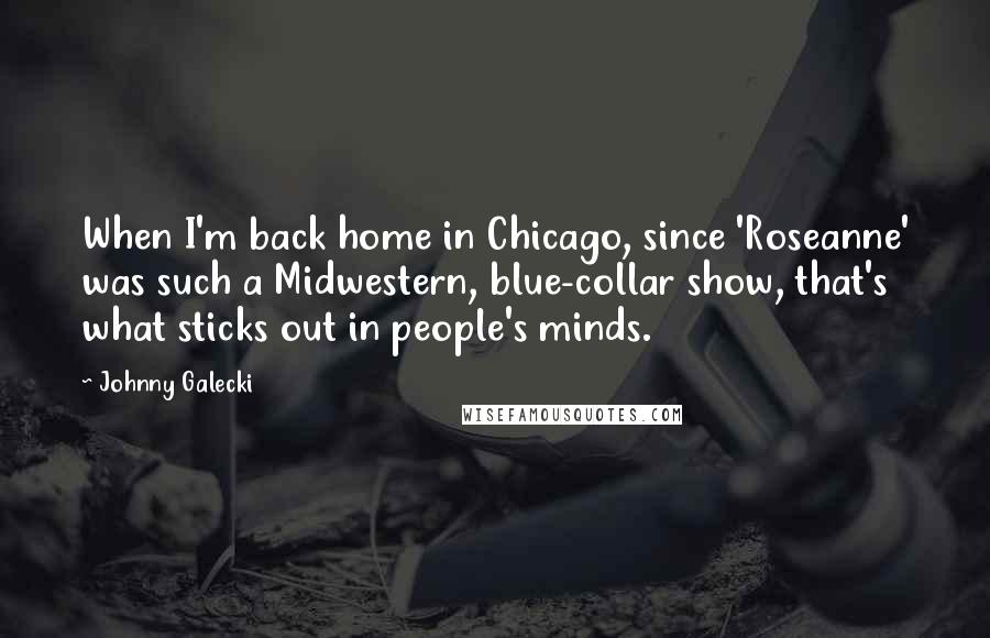 Johnny Galecki Quotes: When I'm back home in Chicago, since 'Roseanne' was such a Midwestern, blue-collar show, that's what sticks out in people's minds.