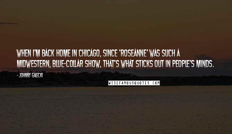 Johnny Galecki Quotes: When I'm back home in Chicago, since 'Roseanne' was such a Midwestern, blue-collar show, that's what sticks out in people's minds.