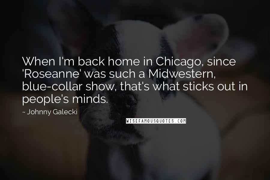 Johnny Galecki Quotes: When I'm back home in Chicago, since 'Roseanne' was such a Midwestern, blue-collar show, that's what sticks out in people's minds.