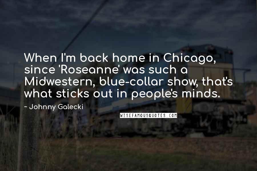 Johnny Galecki Quotes: When I'm back home in Chicago, since 'Roseanne' was such a Midwestern, blue-collar show, that's what sticks out in people's minds.