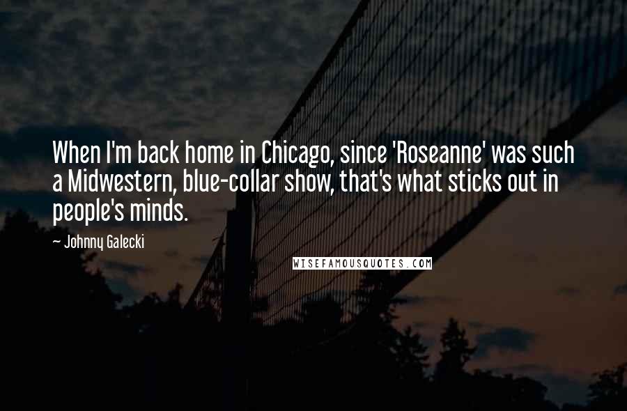 Johnny Galecki Quotes: When I'm back home in Chicago, since 'Roseanne' was such a Midwestern, blue-collar show, that's what sticks out in people's minds.