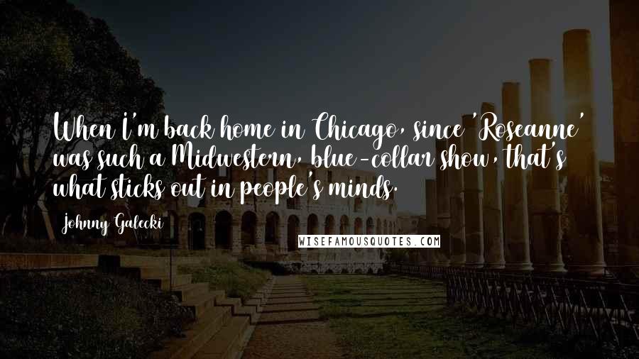 Johnny Galecki Quotes: When I'm back home in Chicago, since 'Roseanne' was such a Midwestern, blue-collar show, that's what sticks out in people's minds.