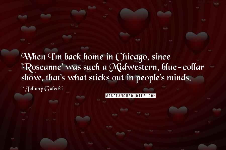 Johnny Galecki Quotes: When I'm back home in Chicago, since 'Roseanne' was such a Midwestern, blue-collar show, that's what sticks out in people's minds.