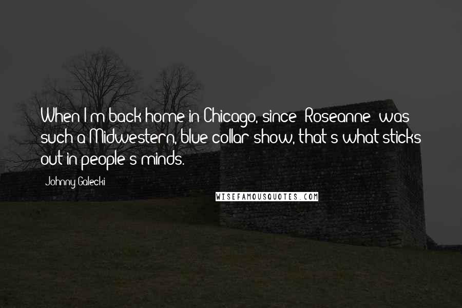 Johnny Galecki Quotes: When I'm back home in Chicago, since 'Roseanne' was such a Midwestern, blue-collar show, that's what sticks out in people's minds.