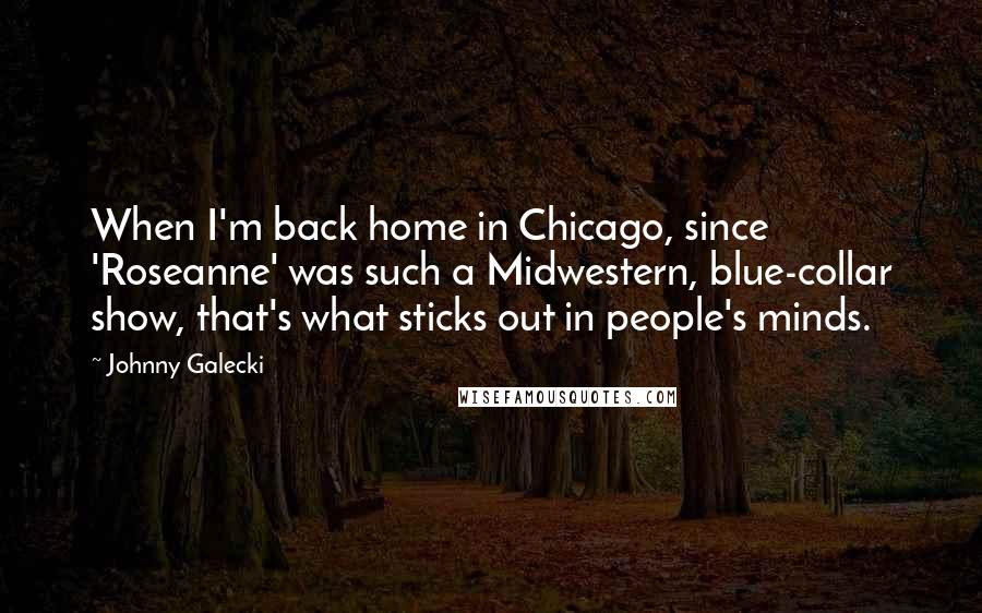 Johnny Galecki Quotes: When I'm back home in Chicago, since 'Roseanne' was such a Midwestern, blue-collar show, that's what sticks out in people's minds.