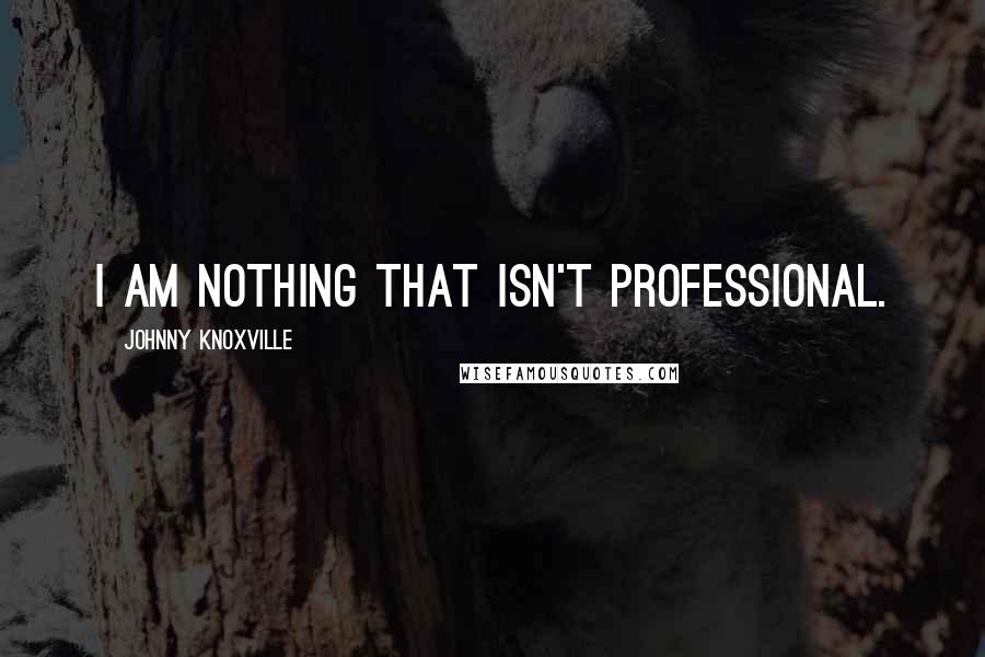 Johnny Knoxville Quotes: I am nothing that isn't professional.