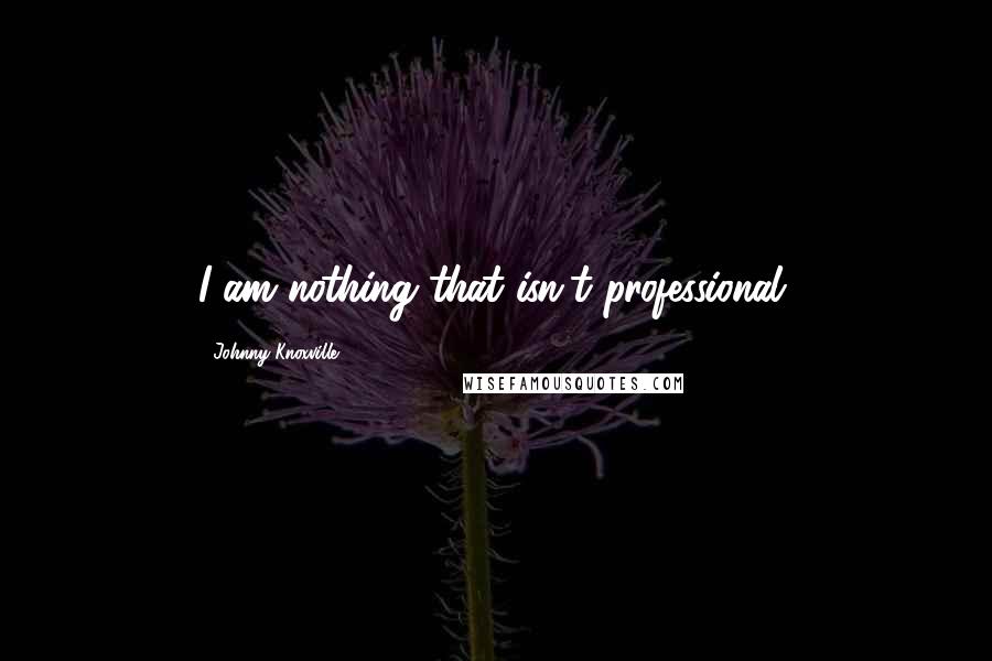 Johnny Knoxville Quotes: I am nothing that isn't professional.