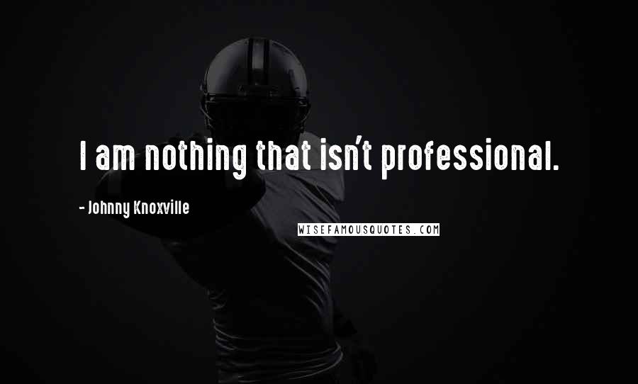 Johnny Knoxville Quotes: I am nothing that isn't professional.