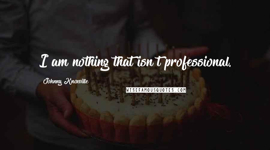 Johnny Knoxville Quotes: I am nothing that isn't professional.