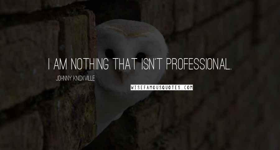 Johnny Knoxville Quotes: I am nothing that isn't professional.