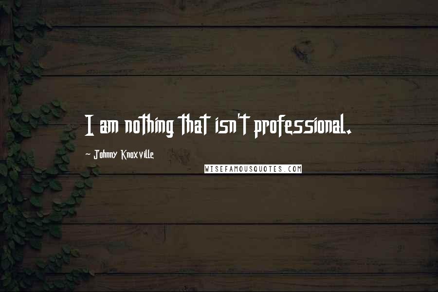 Johnny Knoxville Quotes: I am nothing that isn't professional.