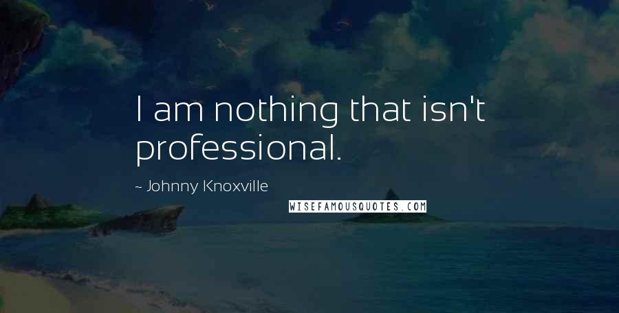 Johnny Knoxville Quotes: I am nothing that isn't professional.