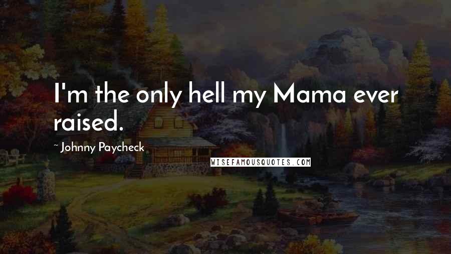 Johnny Paycheck Quotes: I'm the only hell my Mama ever raised.