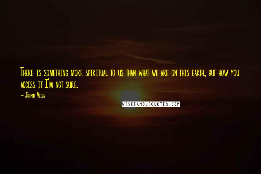 Johnny Vegas Quotes: There is something more spiritual to us than what we are on this earth, but how you access it I'm not sure.