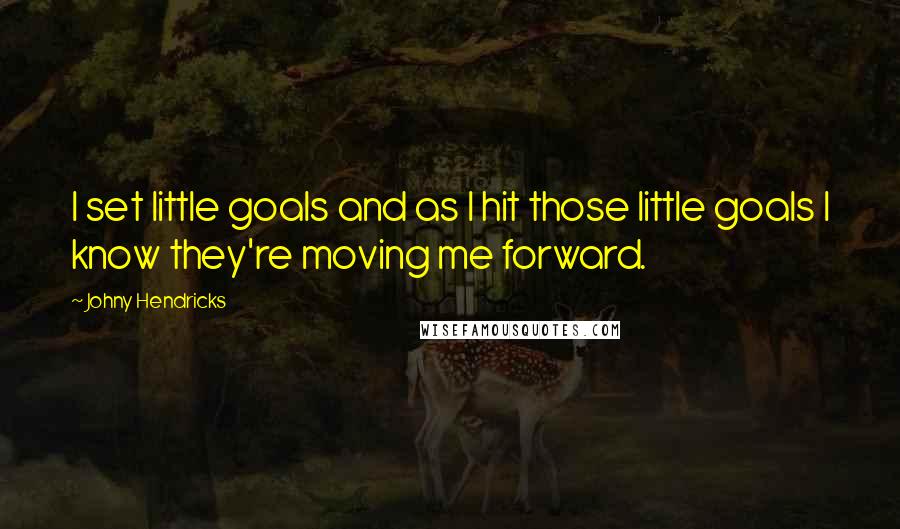 Johny Hendricks Quotes: I set little goals and as I hit those little goals I know they're moving me forward.