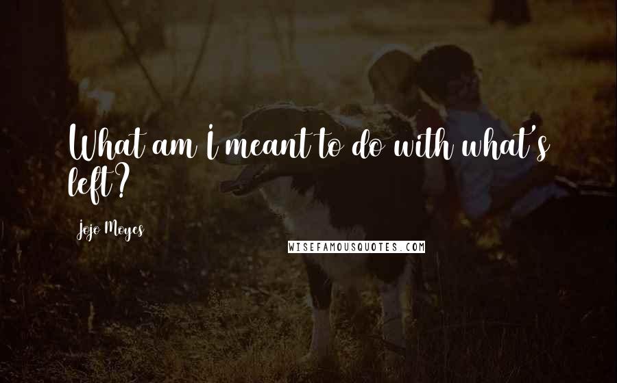 Jojo Moyes Quotes: What am I meant to do with what's left?