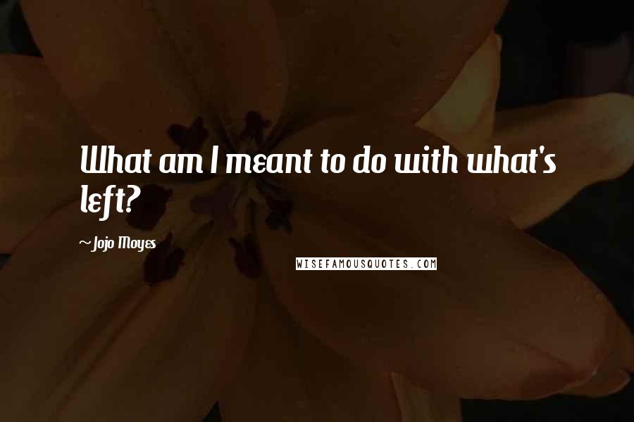 Jojo Moyes Quotes: What am I meant to do with what's left?