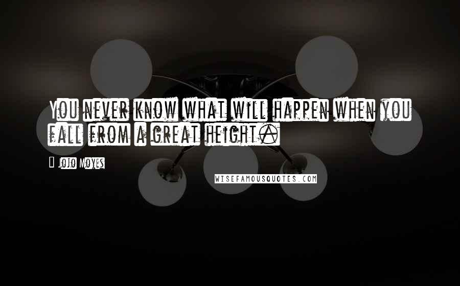 Jojo Moyes Quotes: You never know what will happen when you fall from a great height.