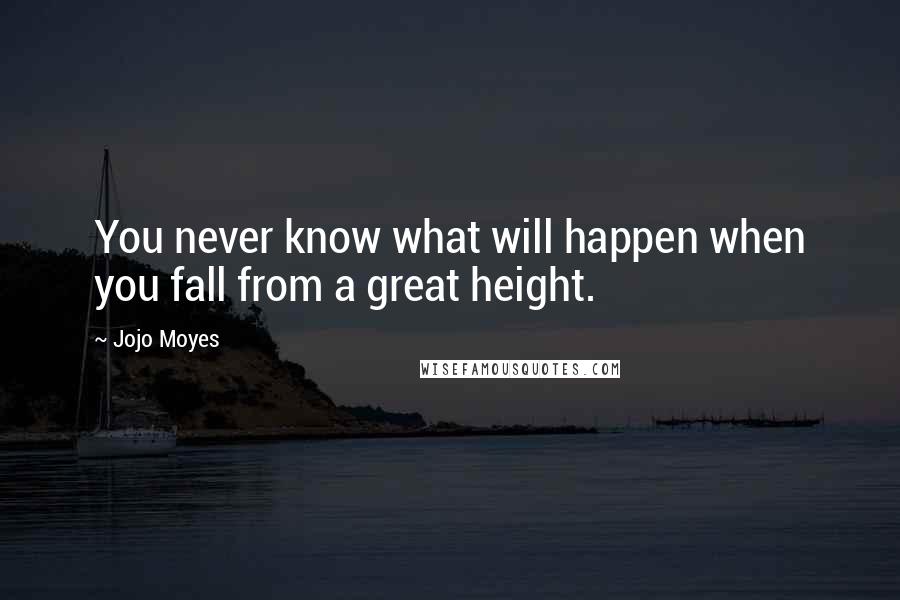Jojo Moyes Quotes: You never know what will happen when you fall from a great height.