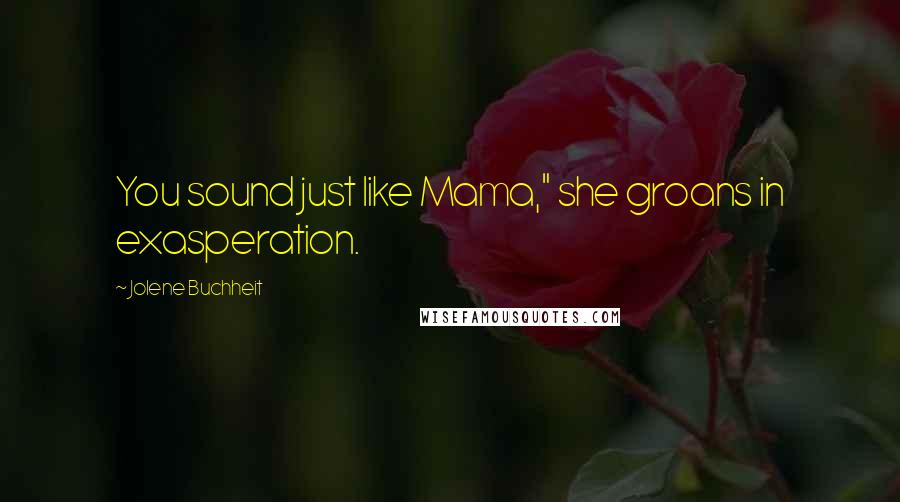 Jolene Buchheit Quotes: You sound just like Mama," she groans in exasperation.