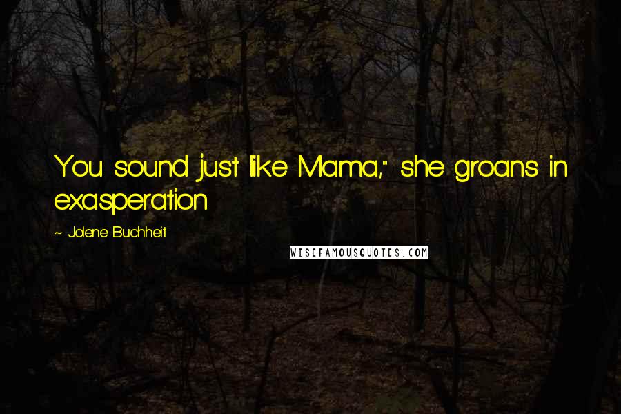 Jolene Buchheit Quotes: You sound just like Mama," she groans in exasperation.