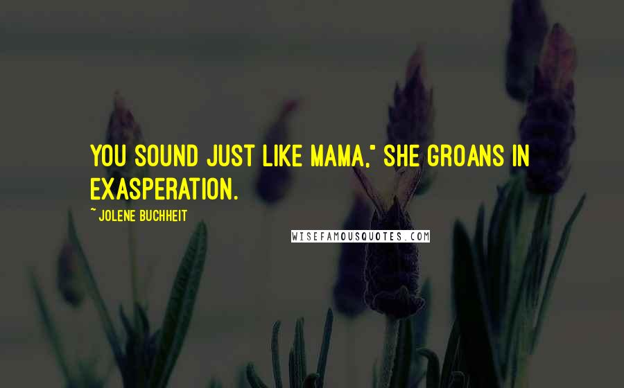 Jolene Buchheit Quotes: You sound just like Mama," she groans in exasperation.