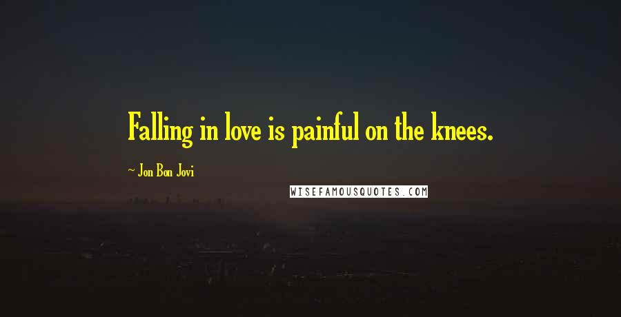 Jon Bon Jovi Quotes: Falling in love is painful on the knees.