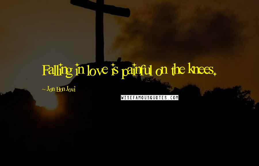 Jon Bon Jovi Quotes: Falling in love is painful on the knees.