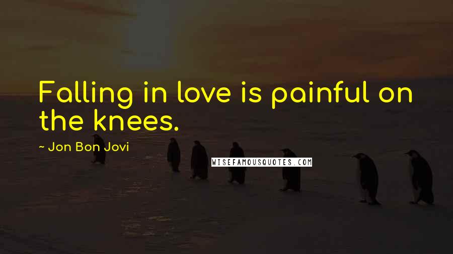Jon Bon Jovi Quotes: Falling in love is painful on the knees.