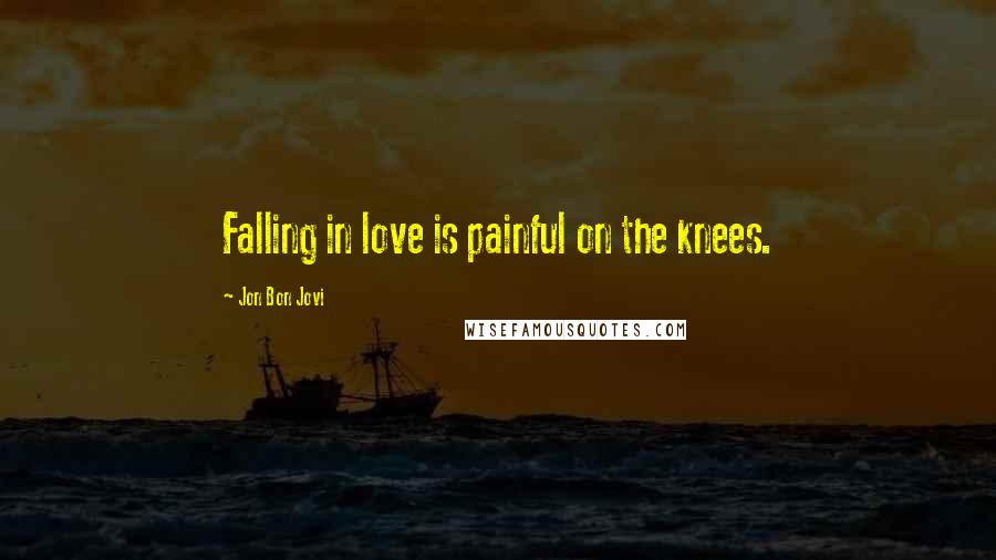 Jon Bon Jovi Quotes: Falling in love is painful on the knees.