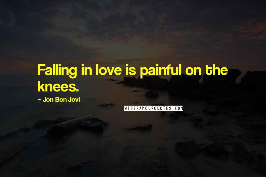 Jon Bon Jovi Quotes: Falling in love is painful on the knees.
