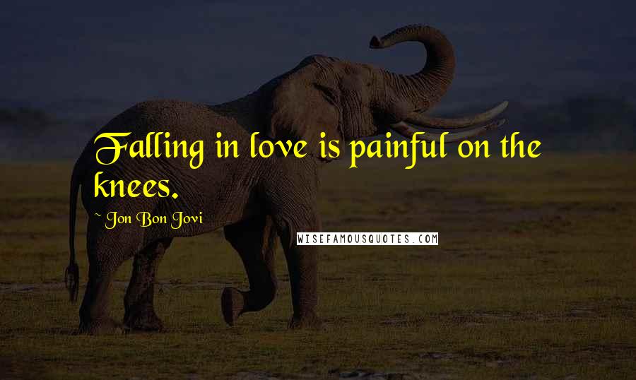 Jon Bon Jovi Quotes: Falling in love is painful on the knees.