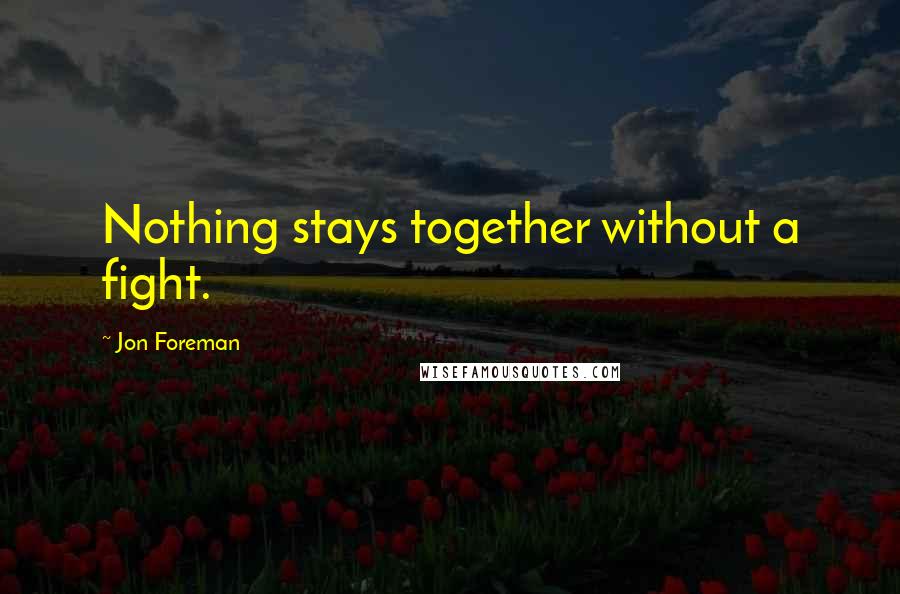 Jon Foreman Quotes: Nothing stays together without a fight.