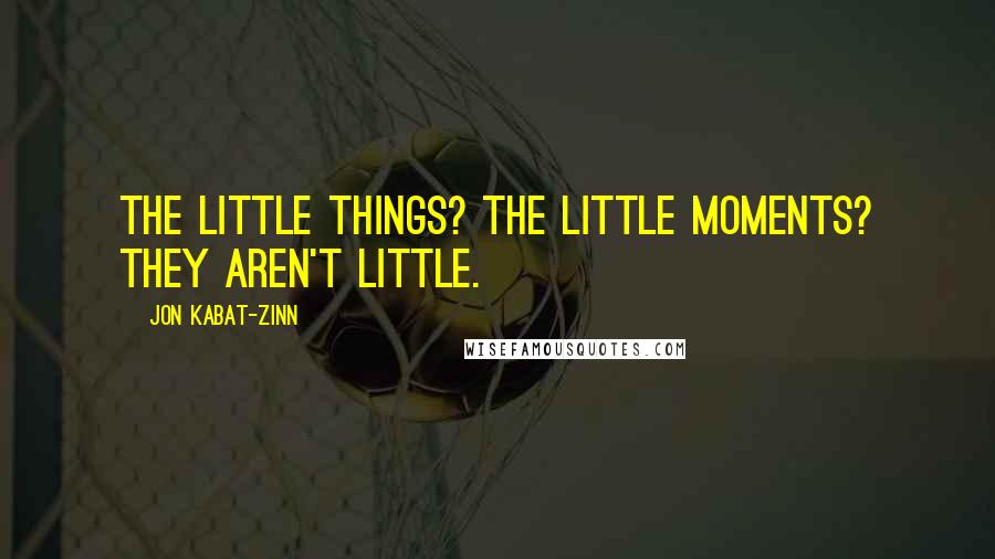 Jon Kabat-Zinn Quotes: The little things? The little moments? They aren't little.