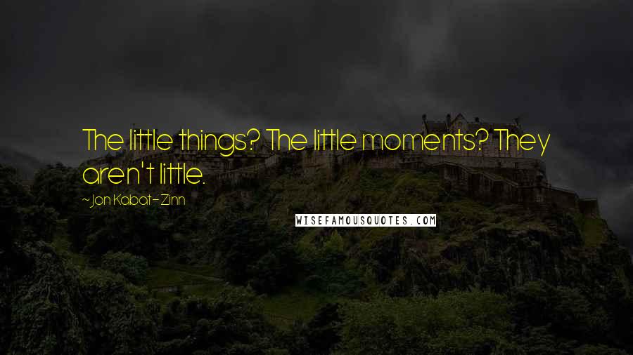 Jon Kabat-Zinn Quotes: The little things? The little moments? They aren't little.