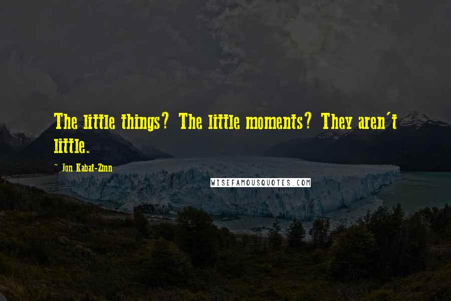 Jon Kabat-Zinn Quotes: The little things? The little moments? They aren't little.