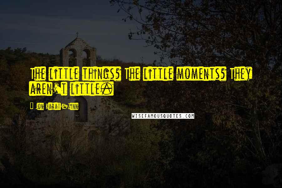 Jon Kabat-Zinn Quotes: The little things? The little moments? They aren't little.